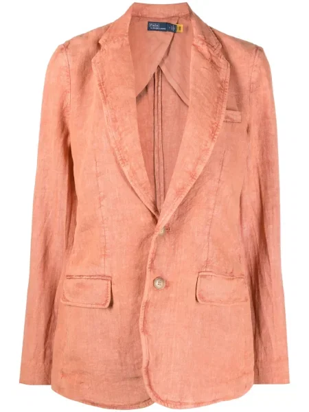 Lanena bluza Polo Ralph Lauren bez pete plava