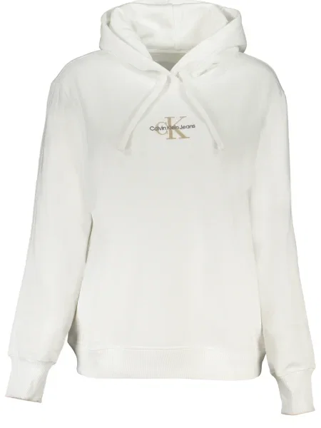 Hanorac cu glugă Calvin Klein alb