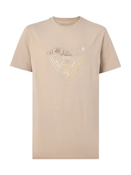 GUESS Tricou auriu / gri taupe bej