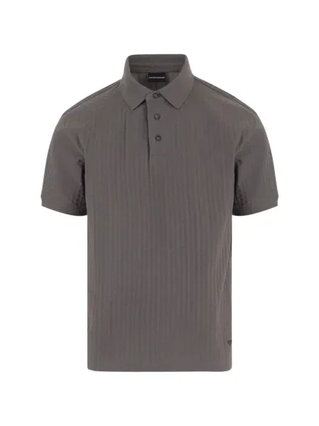 Tricou polo Emporio Armani gri