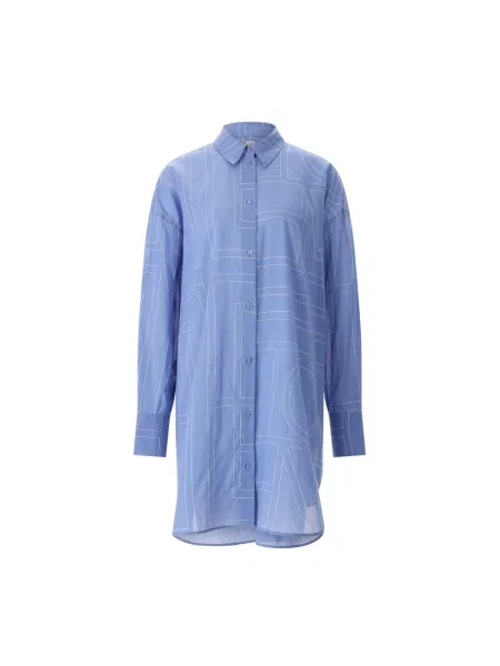 Sukienka koszulowa Toteme niebieska