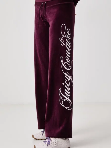 Juicy Couture Nadrág borvörös fehér