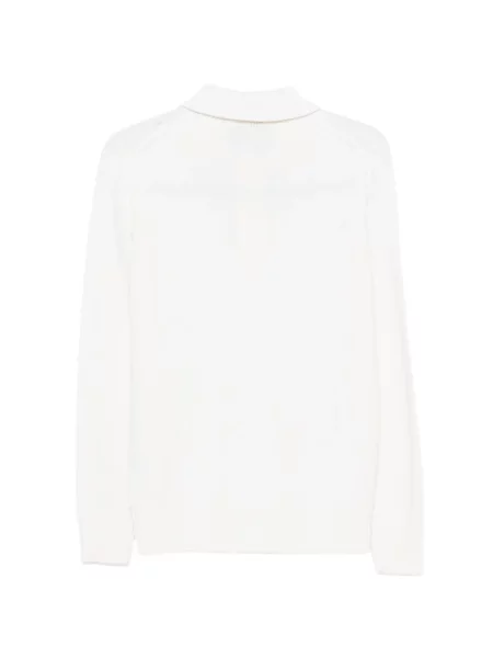 Lung tricou polo Kangra alb
