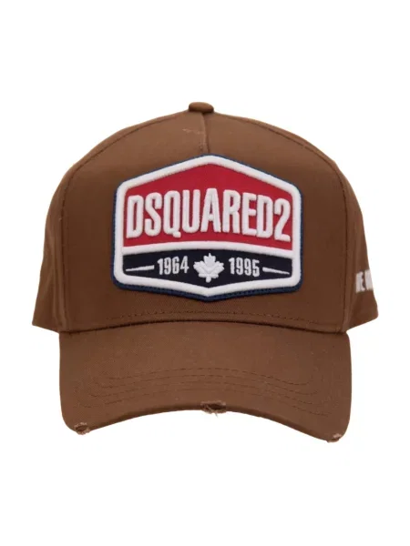 Czapka z daszkiem Dsquared2 z logo brązowa