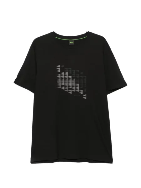 Tricou Boss cu imagine cu imprimeu geometric negru