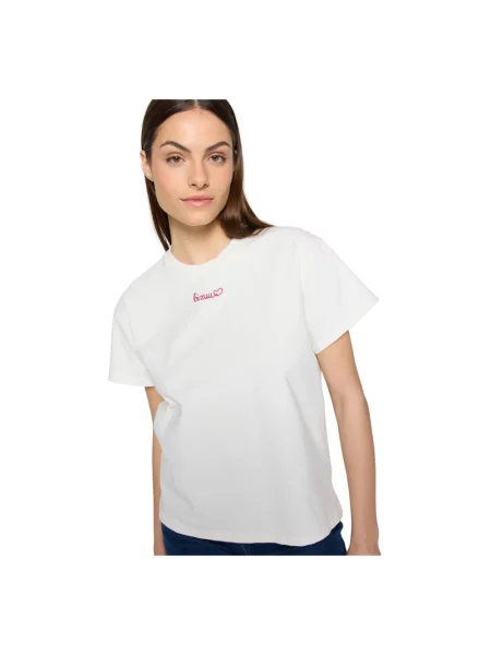 Bizuu Koszulki Kobieta Biały XS Kremowy t-shirt z haftem bizuu Seya beżowa