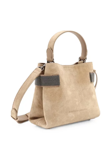 Geantă shopper Brunello Cucinelli din piele de căprioară