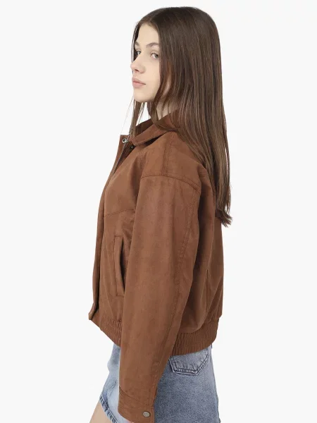 Замшевий Бомбер YUKI коричневий