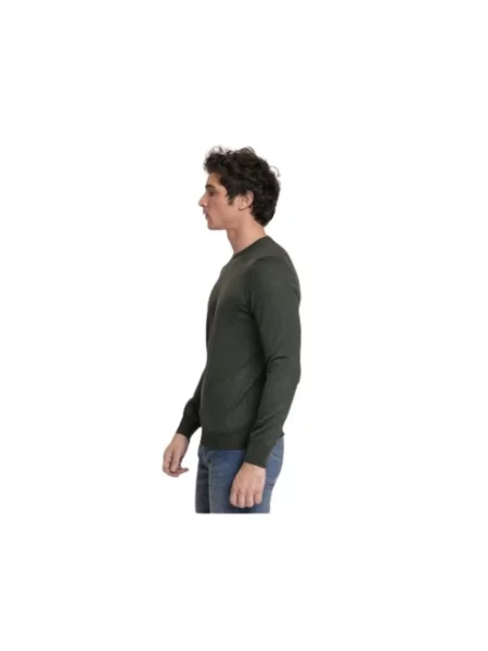 Lniany sweter Gran Sasso zielony