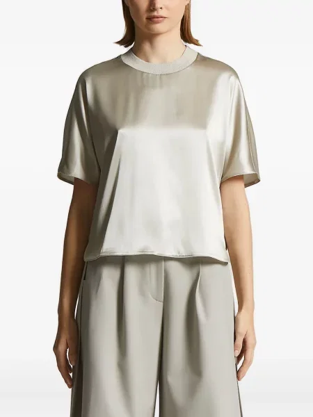 Top Peserico din satin verde