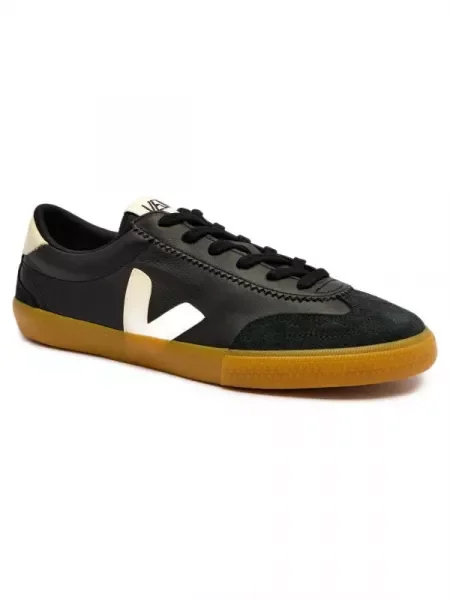 VEJA De piele sneakers Volley negru