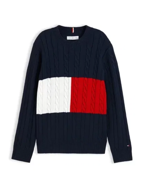 Sveter Tommy Hilfiger modrá