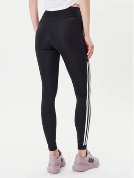 Pruhované legíny Adidas čierna