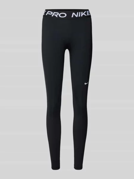 Legginsy z logo i elastycznym pasem Nike Training czarne