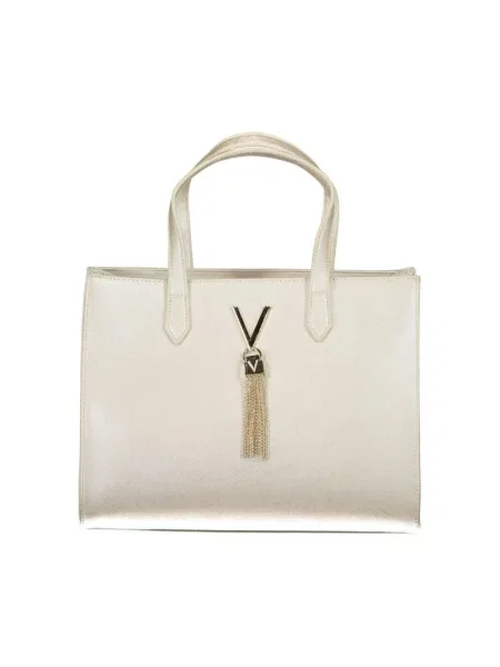 Lniana shopperka Valentino By Mario Valentino szara