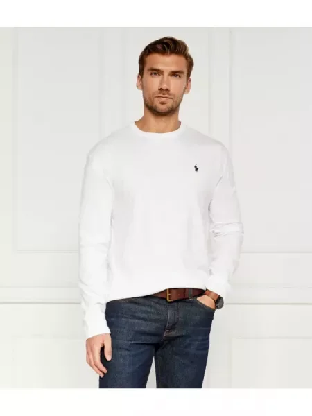 Tricou mânecă lungă Polo Ralph Lauren clasic alb