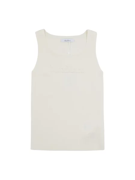 Lniana podkoszulka Max Mara biała