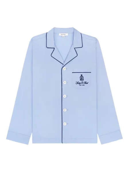 Cămașă Sporty & Rich cu broderie lungă albastru