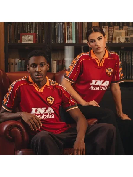 Koszulka piłkarska retro Dorosły AS Roma czerwona