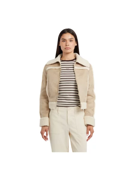 Kurtka Guess Jeans Faux Shearling Jacket Beige L beżowe