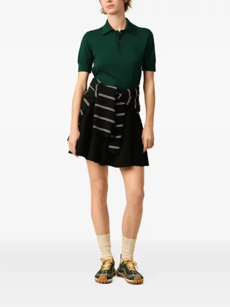 Tricou polo Ami Paris de lână verde