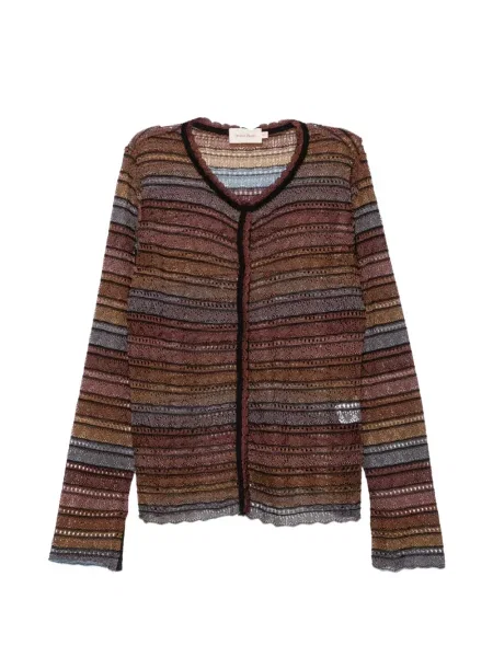 Cardigan Cecilia Prado cu dungi tricotate maro