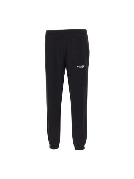 Joggery Represent z nadrukiem casual wiązane czarne