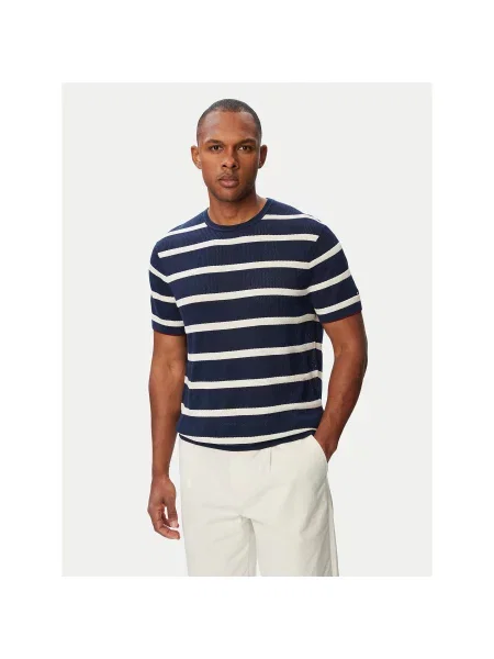 Tommy Hilfiger Πουλόβερ Breton Σκούρο Regular Fit μπλε