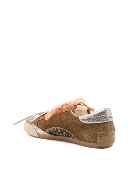 Sneakers Crime London σουέντ με σχέδιο με λεοπαρ μοτιβο καφέ