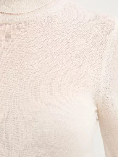 Вовняний светр Simona Corsellini легкий гольф бежевий