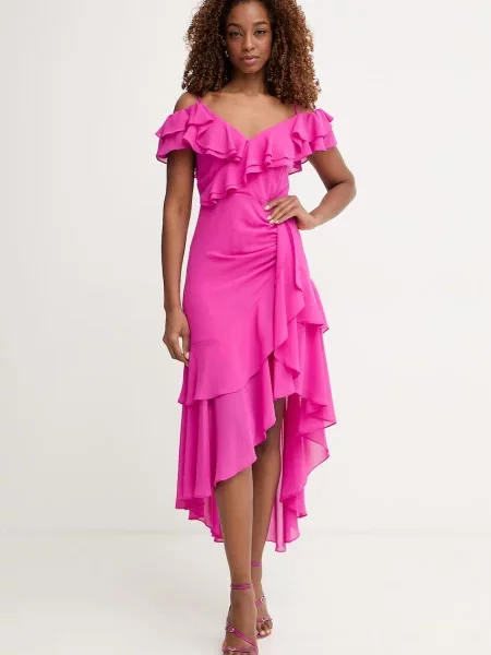 Morgan sukienka rozkloszowana różowa