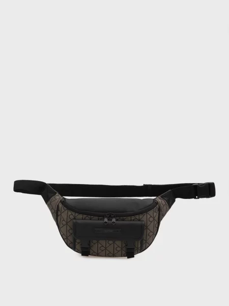 Поясна сумка Calvin Klein з принтом сіра
