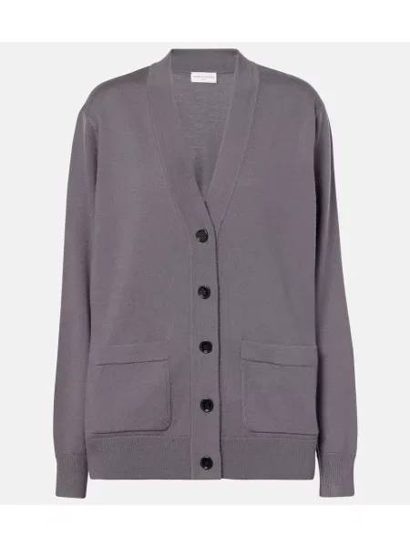 Cardigan Dries Van Noten de lână gri