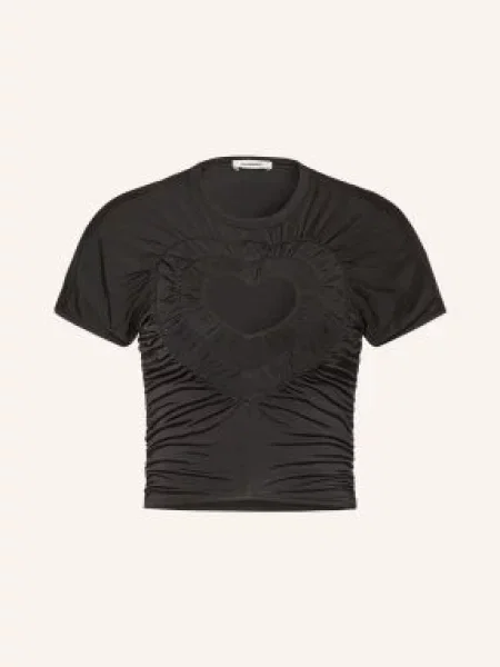 Sandro T-Shirt Z Wycięciami schwarz czarna