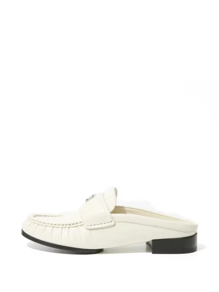 Papuci tip mules Givenchy cu autograf alb