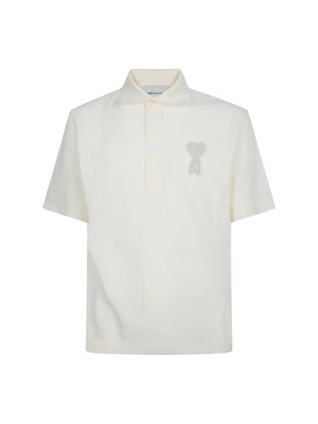 Koszulka polo Ami Paris beżowa