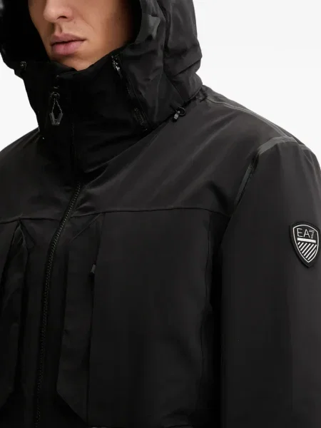 Geacă Ea7 Emporio Armani cu glugă negru