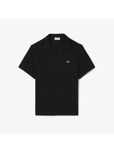 Lacoste Bawełniano-Lniana Koszulka Polo O Klasycznym Kroju czarny