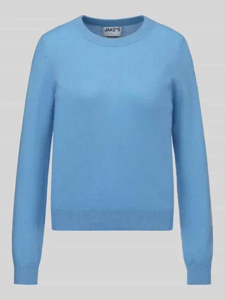 Sweter w kroju regular fit z czystego kaszmiru Jake*s Casual niebieski