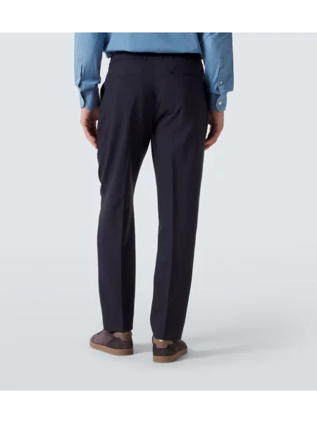 Pantaloni Zegna de lână albastru