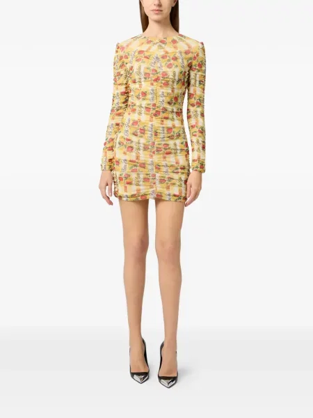Rochie mini Philipp Plein din tul galben