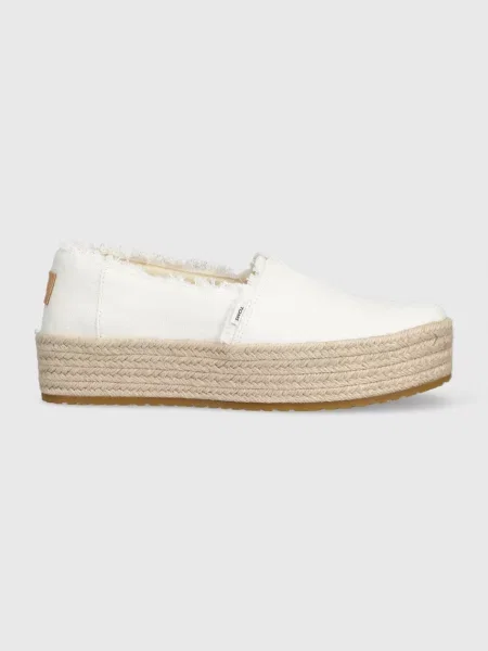 Toms espadrile Valencia cu platforma alb