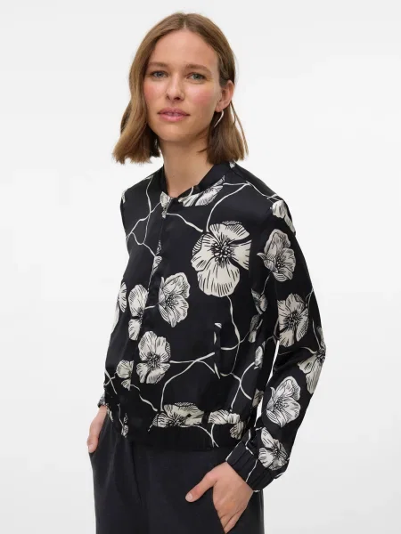 VERO MODA Geacă de primăvară-toamnă VMELENA negru / murdar alb