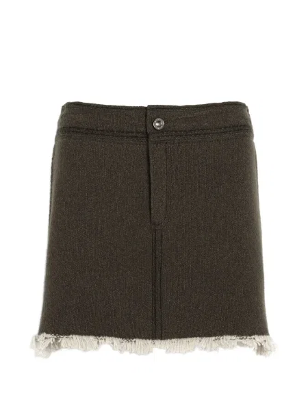 Mała mały spódnica jeansowa Barrie z frędzli zielona