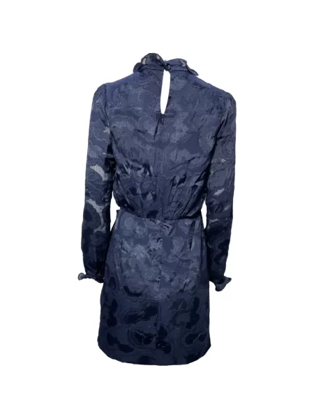 Rochie mini Saloni cu volane de costum albastru