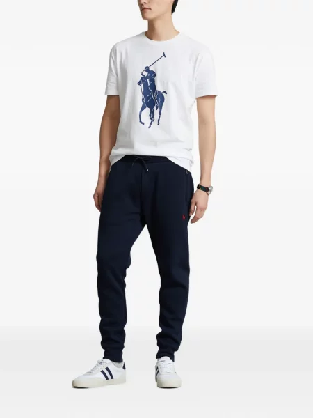 Tricou polo Polo Ralph Lauren cu autograf cu 5 buzunare în carouri gri