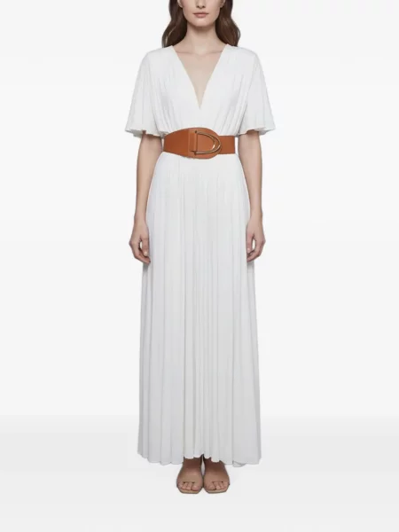 Cu centură rochie maxi Elisabetta Franchi alb