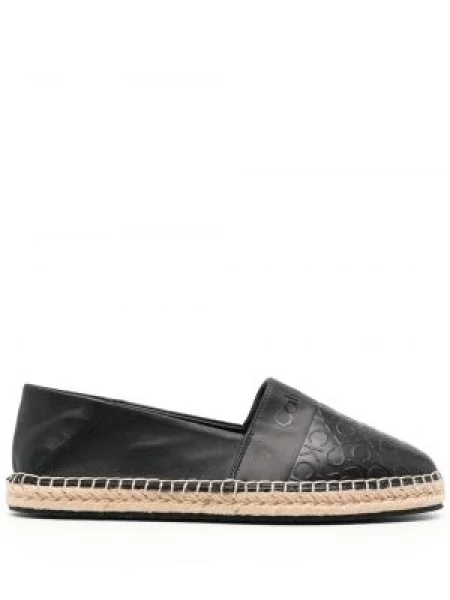 Espadrile Calvin Klein din piele fără toc negru
