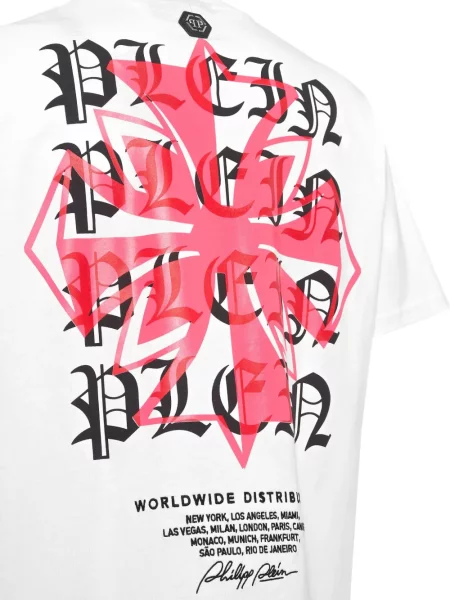 Tricou Philipp Plein cu imagine alb