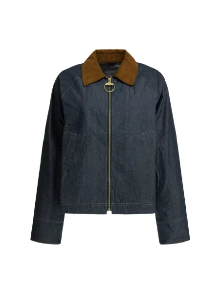 Kurtka jeansowa Barbour niebieska